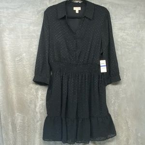 Maison Jules Women's Polka Dot Dress Black Size X-Large